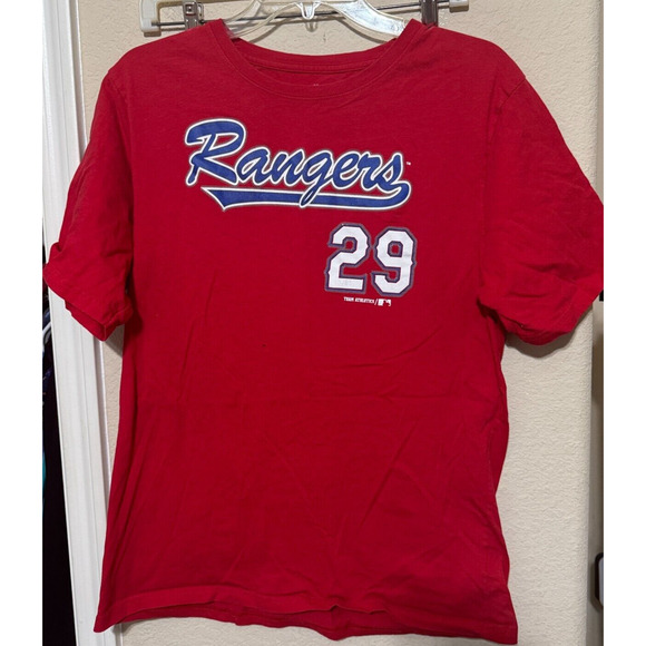 Texas Rangers Shirt #29 Adrian Beltre Red MLB Baseball Majestic Youth 2XL - Picture 1 of 4